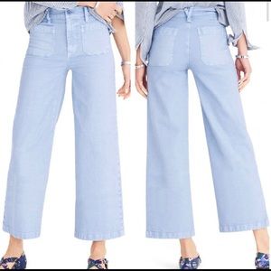 Navy J.Crew Hi-Rise Wide-Leg Crop pant size28